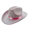 Sombrero Vaquero con Hebilla de Cuerda con Brillo Amarillo Sombrero Vaquero Occidental Sombrero Vaquero con Polvo de Brillo Dorado Sombrero Vaquero de Brillo Compuesto para Halloween
