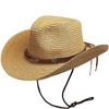 Retro Ala Ancha Paja Suave Hojas Primavera Verano Otoño Unisex Occidental Mezclilla Sombrero de Paja Parasol Protector Solar Transpirable