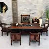 Mesa de Té de Madera Maciza, Tetera, Mesa de Té de Oficina Estilo Chino Nuevo Madera de Barco Viejo, Sala de Estar, Combinación de Mesa de Té y Sillas para el Hogar