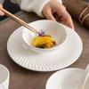Prato de Jantar Cerâmico Swirling Shadow de Fábrica Prato de Louça Sentido Avançado Pacote de Talheres Individuais Conjunto de Louça de Hotel Mesa Quatro Peças Comercial