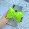 Ins Lazo de Cuero Soporte Airbag para Teléfono Móvil Estéreo Macaron Color Sólido Lazo de Peluche Soporte de Escritorio Venta al por Mayor