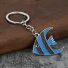 Peixe Tropical Liga Metálica Gotas de Óleo Acessórios DIY Vida Marinha Peixe Listrado Colorido Pingente Chaveiro Pingente