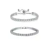 Pulsera de Tenis de Venta Caliente Transfronteriza con Circonita de Cristal Blanco Microincrustada de Cobre para Mujer, Pulsera Ultra Brillante de Lujo Ligero, Cadena al por Mayor del Fabricante