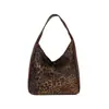 2025 Nova Bolsa Tote de Mão Estilo Retrô Estampa de Leopardo Preguiçoso Moda Tendência para o Trabalho Casual Bolsa de Ombro Feminina