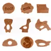 Fabricante de Pulseras de Dientes de Madera Maciza Suministra Directamente Diente de Animal de Madera de Haya Anillo de Madera Juguetes de Dentición y Mordedor para Bebés