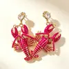 Pendientes Florales Grandes de Rafia Estilo Vacacional Junto al Mar Populares de Lujo Ligero Pendientes de Estrella de Mar Pendientes Elegantes de Nicho