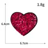 Corazón de Lentejuelas de Colores Corazón Bordado por Computadora Serie de Corazones en Forma de Corazón Color Melocotón Parches de Tela Bordados para Ropa, Zapatos y Bolsos Parches Decorativos