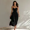 2026 Sitio web independiente europeo y americano TK transfronterizo primavera/verano nuevo vestido sexy de tirantes plisado
