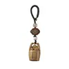 Pau-rosa Artesanato DIY Escultura um Balde de Ouro Personalidade Criativa Antiga Corrente de Celular/Chaveiro Pingente Decoração Homens