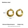 Brincos Europeus e Americanos Transfronteiriços Simples de Alta Qualidade com Torção Irregular Estilo Ins Aço Inoxidável 18k Brincos de Nicho Distintos para Mulheres