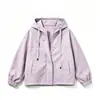 Chaqueta corta con capucha para mujer, nueva colección primavera y otoño 2026, estilo holgado y casual, adecuada para figuras petite.