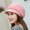 Gorro de lana tejido cálido para otoño e invierno para adultos de mediana edad y ancianos con forro de polar moda coreana boina Joker invierno para niños