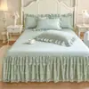 Colcha de Princesa Faldón de Cama Pieza Única Encaje Estilo Europeo 1.5 m 1.8x2.0 m 2.2 Cubierta de Cama Cubierta Protectora Antideslizante