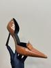 2025 Principios de Primavera Negro Lúgubre Tacones Altos Punta Aguja Hueco Temperamento Zapatos de Una Sola Capa Sandalias Baotou de Boca Baja para Mujer