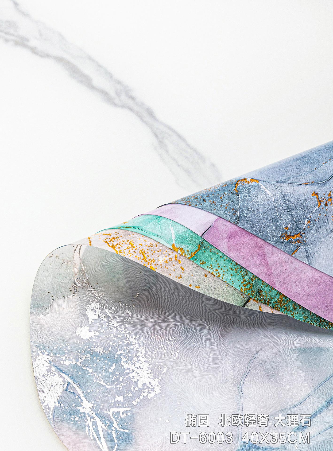 DT-6003  40X35CM 椭圆  北欧轻奢 大理石 