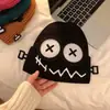 Gorro de lana de robot divertido defectuoso para mujer, cálido y lindo para otoño e invierno, gorro de punto versátil para parejas, gorro de orejera de dibujos animados