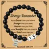 Pulsera de Acero Inoxidable con Puntadas Negras Mate Rosa Rayas Cebra Europea y Americana Transfronteriza, Pulsera Digital de Cumpleaños con Tarjeta