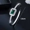 Pulsera de Mujer de Moda Europea y Americana de Lujo con Circonita Esmeralda, Pulsera Versátil de Lujo Ligero, Joyería Transfronteriza al por Mayor