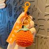 Colgante de peluche "Good Things Happen" tejido a mano con forma de caqui y bolsa de Ruyi, llavero con colgante, accesorios de fresa, bonito