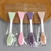 Cepillo facial de silicona de doble cabeza, cepillo para lavar la cara, palillo mezclador de mascarilla de barro, palillo cepillo de doble uso con cabeza de goma suave TPR, cepillo limpiador