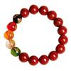 Pulseira da Fortuna Cinco Direções de Cinábrio para Mulheres, Pulseira Trançada com Fio Vermelho e Contas de Areia Dourada Roxa de Buda, Pulseira para Melhor Amiga, Baixo Teor de Cinábrio