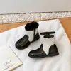 Zapatos Infantiles Otoño/Invierno 2026: Botas Infantiles Patchwork, Estilo Británico Retro, Botines para Niñas, Botas Individuales de Moda para Niños, Botas de Piel