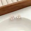 Pendientes Exquisitos y Compactos de Flor de Perla de Zirconio para Mujer, Pendientes de Lujo Ligero y de Alta Gama Estilo Resort, Hermosos y Atmosféricos