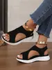 24 Sandalias Planas Transpirables de Tejido Volador Talla Grande Nuevas de Verano para Mujer Sandalias de Playa de Suela Gruesa Casuales Europeas y Americanas Calzado para Mujer