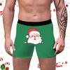 Comércio Exterior Transfronteiriço Nova Roupa Íntima Masculina Cor Sólida Combinação de Cores Papai Noel Seda de Leite Poliéster Impressão Digital Boxer