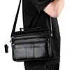 Bolsa Cruzada Nueva de Cuero de Vaca de Capa Superior para Hombres y Mujeres, Bolso de Mano, Bolso de Hombro, Maletín Multifuncional de Negocios para Recolección de Dinero