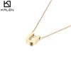 Nuevo Collar de Moda Europea y Americana Brillante para Mujer Cassia Colgante de Acero de Titanio Collar con 26 Letras Mayúsculas Inglesas