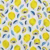 Estampado Reactivo de Fruta de Limón Algodón Popelina Artesanal Completa Tela Tejida Camisa Vestido Ropa Lisa