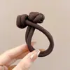 Botão de Nó Chinês Prendedor de Cabelo para Mulheres Alta Elasticidade Estilo Dopamina Elástico de Cabelo Headwear para Rabo de Cavalo Alto