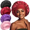 Gorro de Satén Extra Grande para Dormir para Mujer Borde Elástico Ancho Alta Elasticidad Gorro Nocturno Gorro para el Cabello para el Cuidado Diario del Cabello