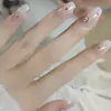 Adesivos de Unha Vestíveis, Estilo Ins de Alta Qualidade, Simples e Puro, Blush Clareador, Adesivos de Unha com Diamante, Manicure Removível