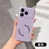 Capa Magnética para Celular OPPO Realme16 Textura de Lichia Janela Grande Couro Liso C75 Capa Anti-queda c83