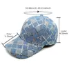 Novo Boné de Baseball Personalizado com Lantejoulas Estilo Comércio Exterior para Homens e Mulheres, Chapéu Casual Fashion com Xadrez que Faz o Rosto Parecer Menor
