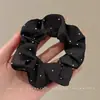 Elástico de cabelo com laço de renda francesa, scrunchie oversized, estilo casual, acessório de cabelo para coque elegante, faixa de cabelo, elástico de cabelo grande para mulheres