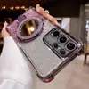 Adecuado para soporte de espejo de maquillaje, funda para teléfono Samsung S26Ultra, funda antigolpes de cobertura total S25P, S24A57 Nuevo modelo de gama alta