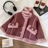 2026 Nueva Chaqueta de Gamuza con Forro de Felpa para Niñas, Top Grueso Cálido Elegante para Niños, Abrigo Integrado de Piel Sintética