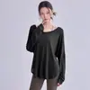 Blusa Solta Vazada para Yoga Design de Nicho Camiseta Respirável Top para Pilates Corrida Treinamento Fitness