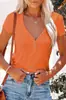 2026 Amazon Verano Nuevo Modelo Sitio Independiente Transfronterizo Europeo y Americano Comercio Exterior Tiktok Camiseta de Mujer Cuello en V Shopee Manga Corta