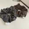 Estilo Coreano Retrô Xadrez Meilade Elástico de Cabelo Intestino Grosso Versátil Alta Elasticidade Rabo de Cavalo Coque Corda de Cabelo Corda de Cabeça Acessório de Cabeça