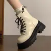Botines Martin de Altura para Mujer 2026 Nuevo Estilo Británico Modernos con Suela Gruesa