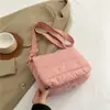 2024 Linha de Bordado Início da Primavera Novo Cor Sólida Estilo Fresco Estilo Suave e Preguiçoso Simples Redutor de Idade Bolsa Pequena Quadrada de Ombro Transversal para Mulheres
