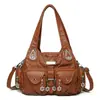 Bolso de hombro retro transfronterizo para el día a día, bolso tote de gran capacidad, bolso cruzado de moda con múltiples bolsillos, bolso tote personalizado al por mayor