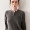 Suéter de Base Tricotado Grosso Falso Duas Peças Cashmere de Bebê Feminino Gola Redonda V Solto Ponto Solto Contraste
