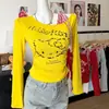 Verão Novo Doce Picante Slim Fit Estampa de Desenho Gatinho Gato Patchwork Xadrez Ombro Único Colete para Mulheres com Bojos Camiseta
