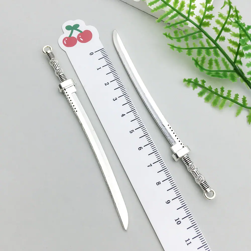 3116-X-古银锌合金武器刀剑10mmx10.8cm-9g