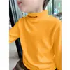 Y2322 # Camiseta Interior de Cuello Alto a Media Altura para Niños de Terciopelo Alemán, Nuevo Estilo Otoño e Invierno, Camiseta de Manga Larga, Top Cálido y Atractivo